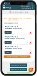 Signatures des parties suite multi intervention sur l'application C'Fluide