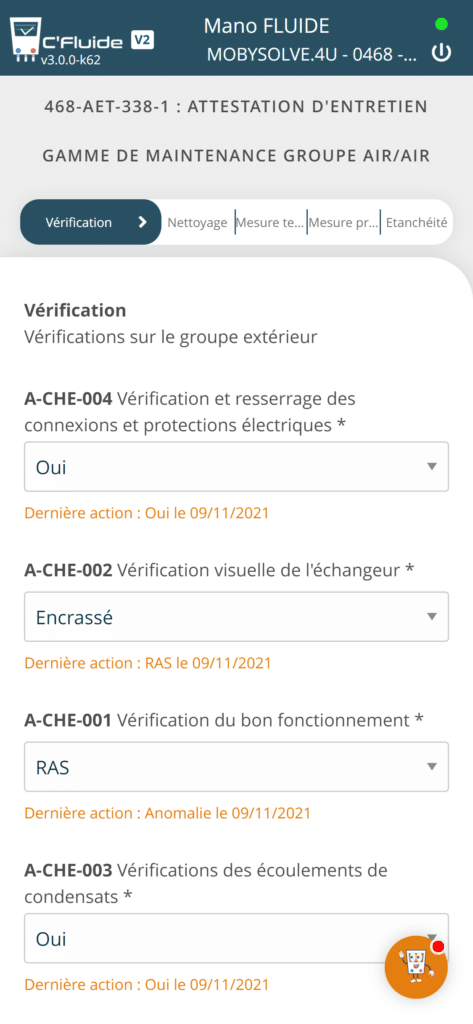 FO - Liste des vérifications