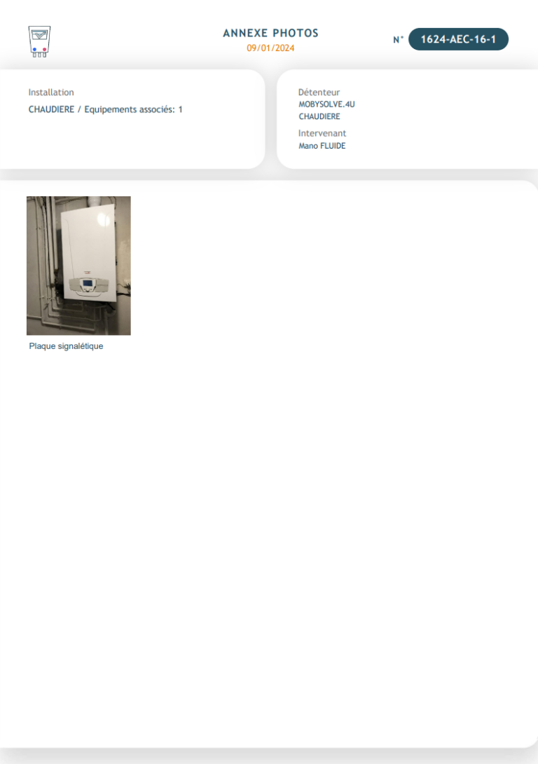 CFluide - Document attestation d'entretien chaudière Gaz complet